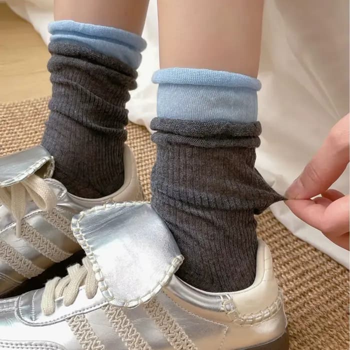 Chaussettes Midtube assorties à Double nervuré pour femmes