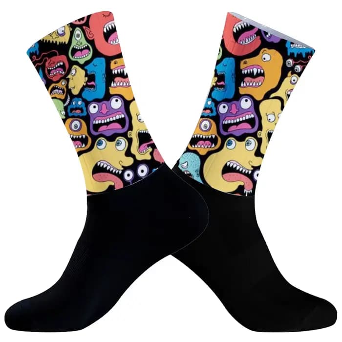 Chaussettes de cyclisme légères à grande maille, chaussettes de vélo unisexes pour adultes, Compression ciblée, antidérapantes, pour randonnée, course à pied