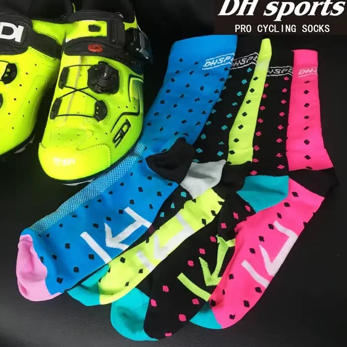 Dh Sports femmes Performance vtt chaussettes de cyclisme Guy Funky vélo de route en Nylon rayure
