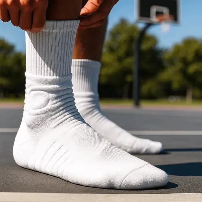 6 paires de chaussettes de basketball blanches et noires