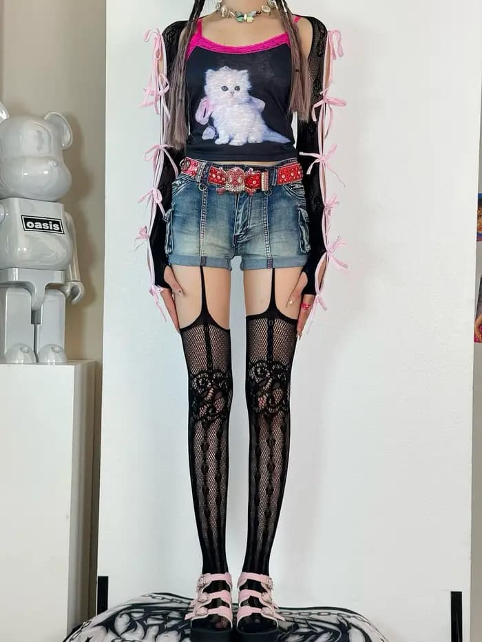 Collants résille ajourés pour femme