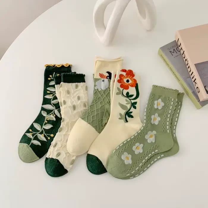 5 paires de chaussettes mi-tube pour femmes