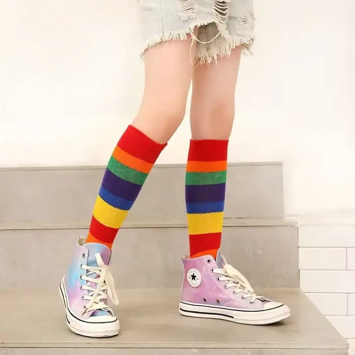 Nouveauté enfants chaussettes arc-en-ciel