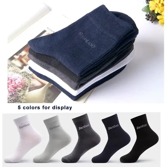 10 paires/lot hommes chaussettes en bambou marque confortable respirant décontracté affaires