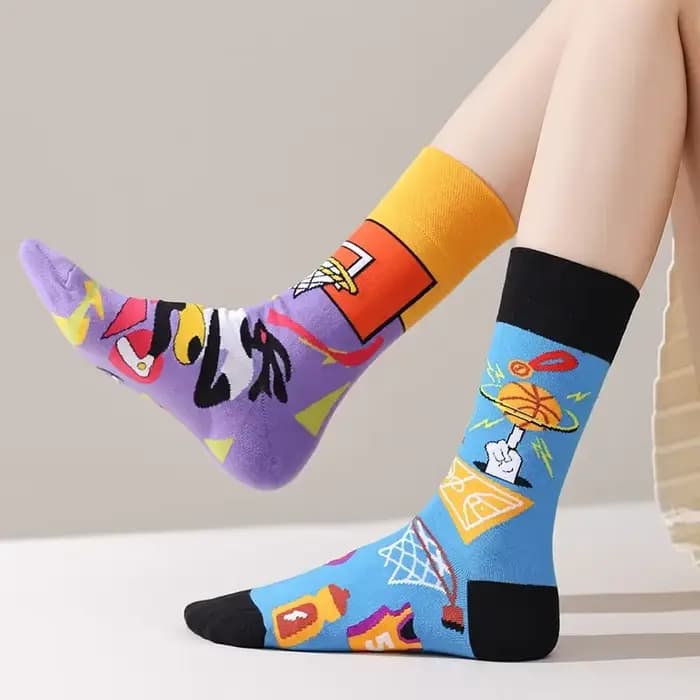 1 paire homme femmes chaussette originale AB marée chaussettes Van Gogh phare animaux marins chaussettes quatre saisons unisexe pour cadeau d'anniversaire