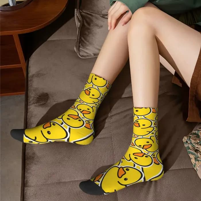 Chaussettes de canard jaune décontractées pour hommes et femmes