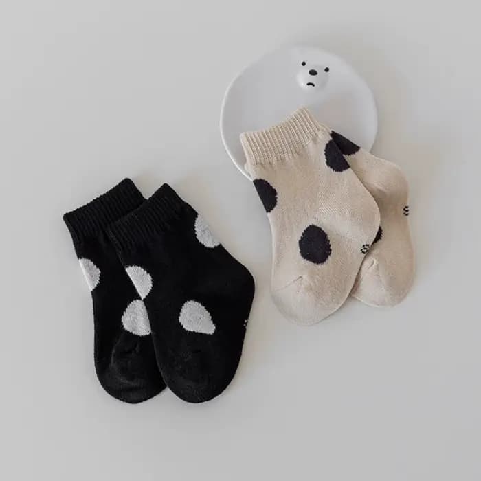 Chaussettes mignonnes à pois pour bébé, nouveau-né, garçon et fille, en coton, Tube central, coréen, décontractées, pour enfants de 0 à 6 ans, printemps-automne
