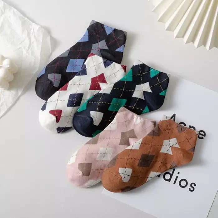 Chaussettes en coton losange pour femmes
