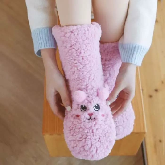 Chaussettes thermiques épaisses brodées douces