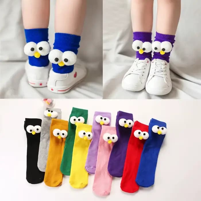 Mode enfants grands yeux tuyaux droits chaussettes