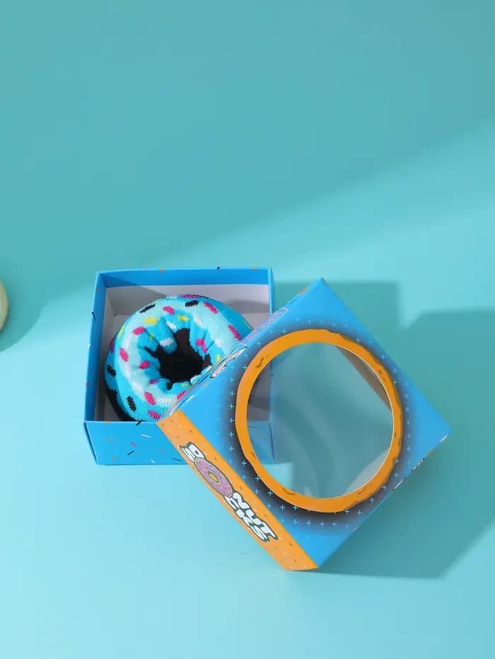 Chaussettes Beignet avec Boîte Cadeau