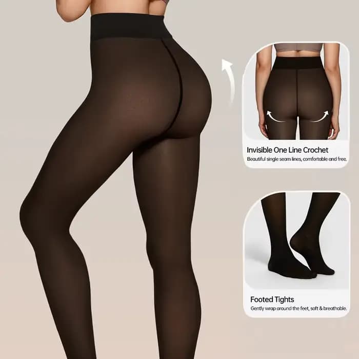 Collants doublés en polaire à une couture