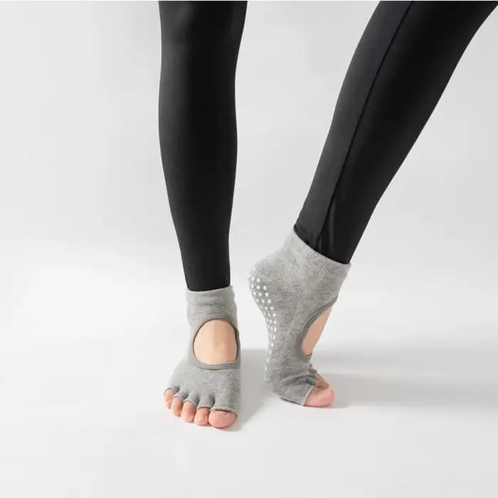Chaussettes de Yoga à cinq orteils pour femmes, dos nu, antidérapantes, pour danse, Ballet, respirantes, Fitness, Sport, Pilates, personnalisées