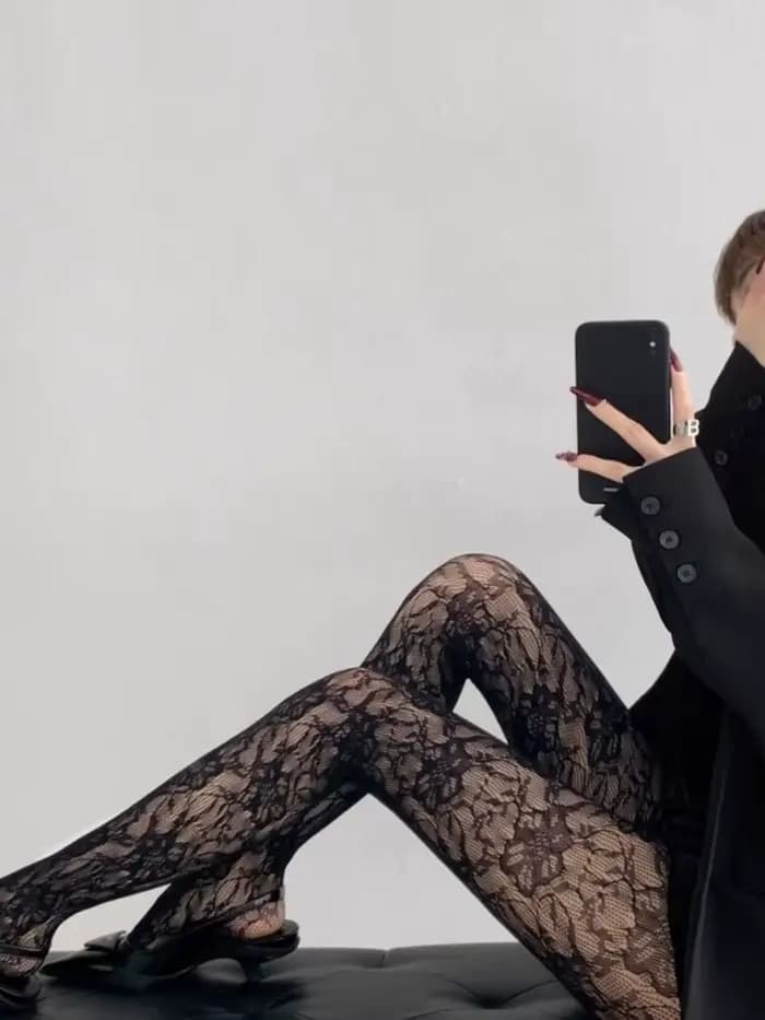 Collants résille blancs sexy pour femme, fins, à motif floral, élastiques, amincissants, taille haute, ajourés, pour l'été