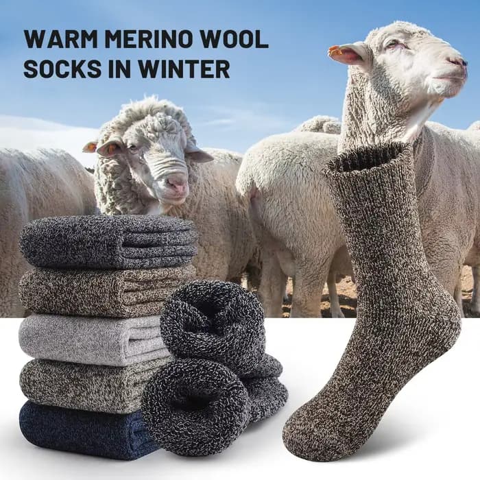 3 paires de chaussettes en laine épaisses et chaudes pour hommes