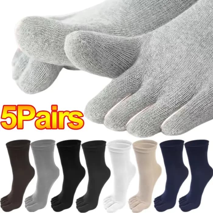 NOUVEAU Chaussettes à cinq doigts respirantes en coton unisexe pour le sport
