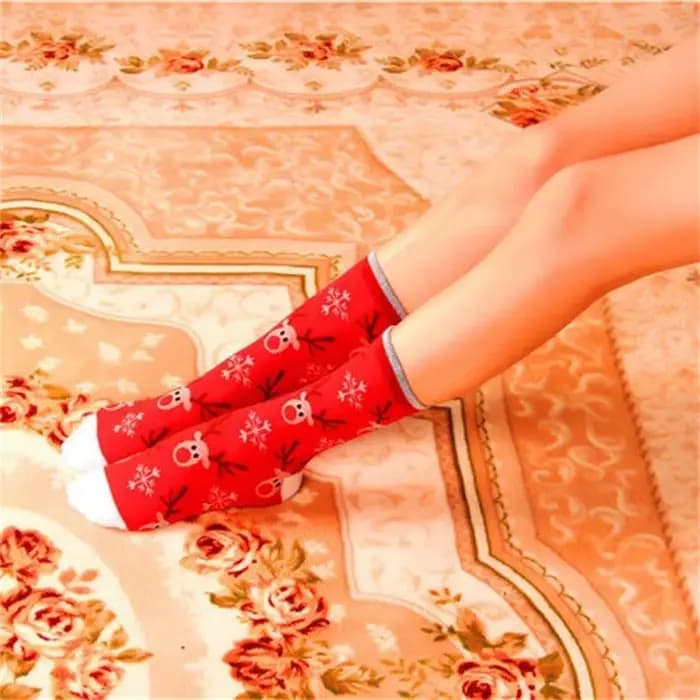 Chaussettes de noël colorées en coton pour femmes et hommes