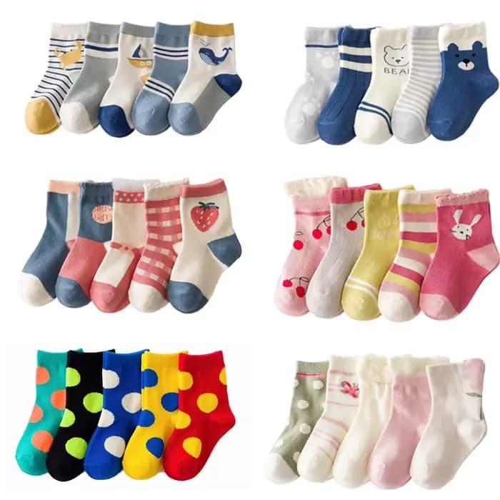 Chaussettes en coton pour enfants, 5 paires, chaussettes chaudes d'hiver pour bébés filles, mignonnes, dessin animé, nouveau-né, décontracté, Sport pour garçons de 0 à 12 ans