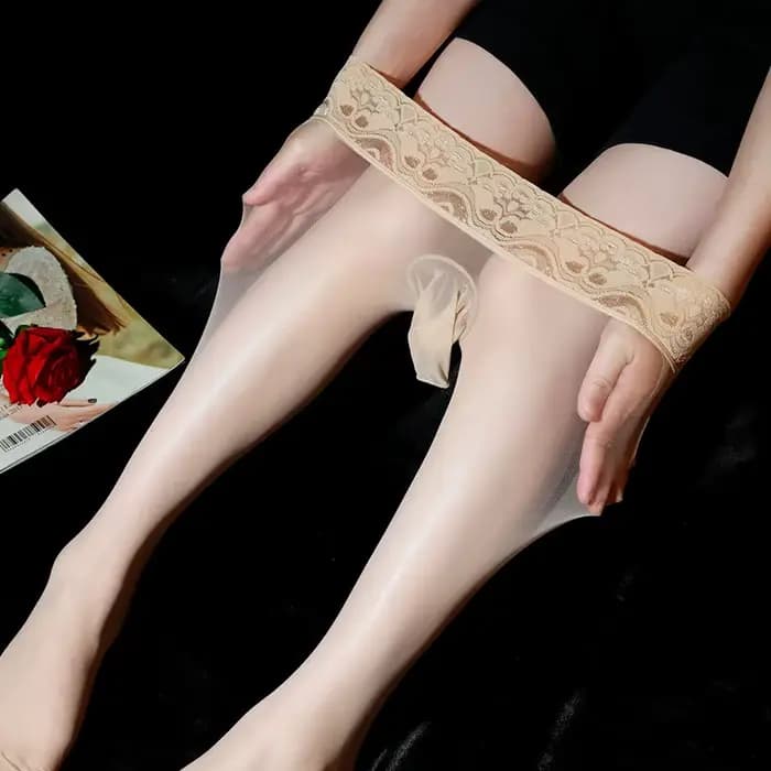 Sissy-Collants taille haute en dentelle 8D pour hommes et femmes