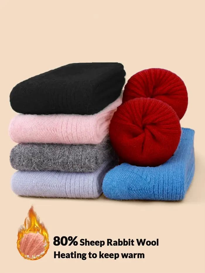 1 paire de chaussettes en cachemire épaisses et chaudes