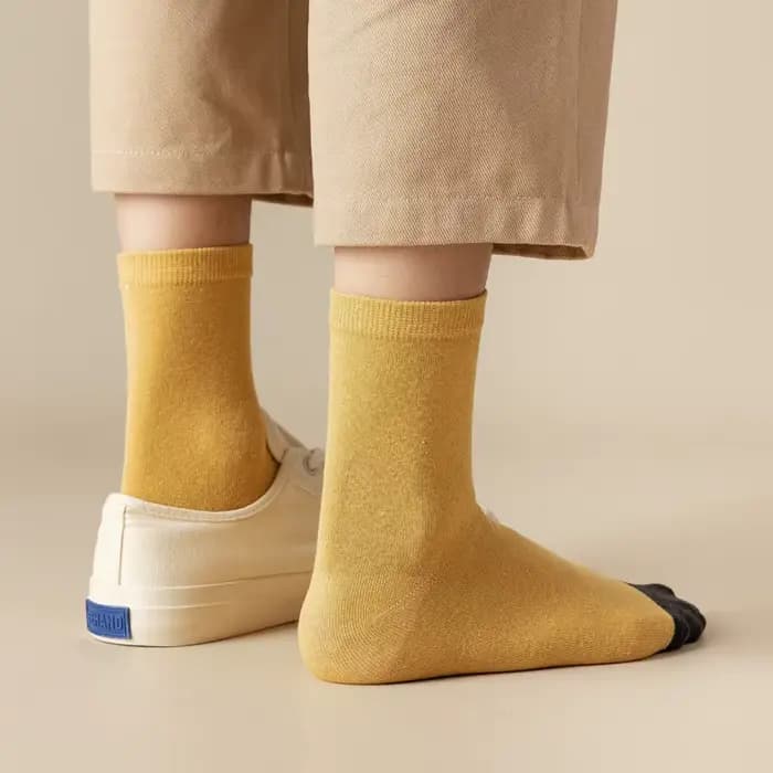 10 paires de chaussettes 100% coton, semelle intermédiaire rayée quatre saisons pour hommes, chaussettes de sport respirantes en coton absorbant la sueur