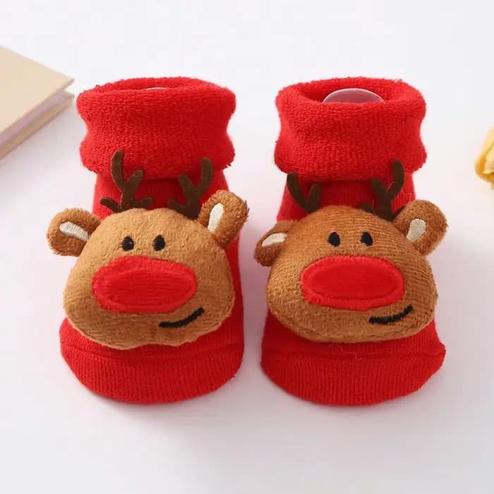 Mignon cadeau de noël tricoté bébé chaussettes nouveau-né enfant en bas âge doux bonhomme de neige cerf chaud
