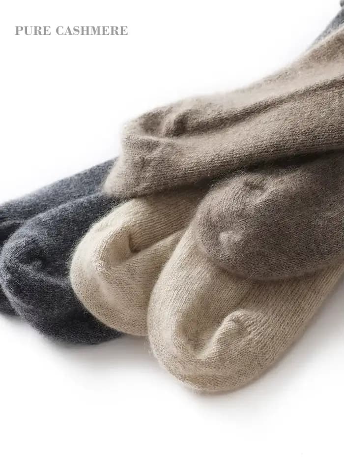 Chaussettes de détente 100 % cachemire pur pour femme