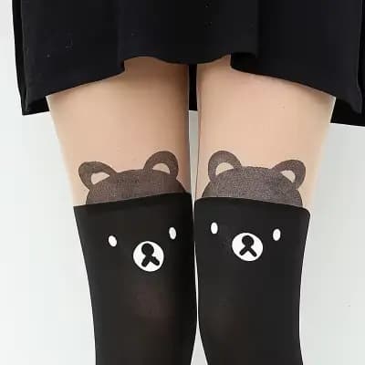 Collants fille ours chat mignon nœud