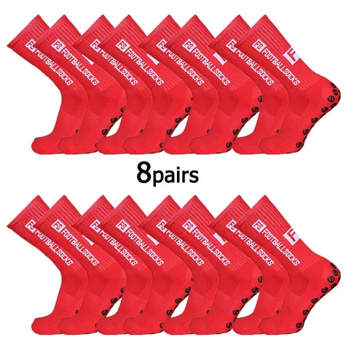 8 paires de nouvelles chaussettes de football collées à mi-tube FS pour l'entraînement sportif et la compétition