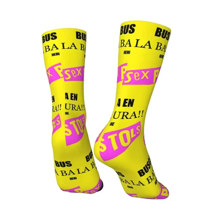 SP Punk Rock Band chaussettes bas gothiques automne anti-dérapant Couple