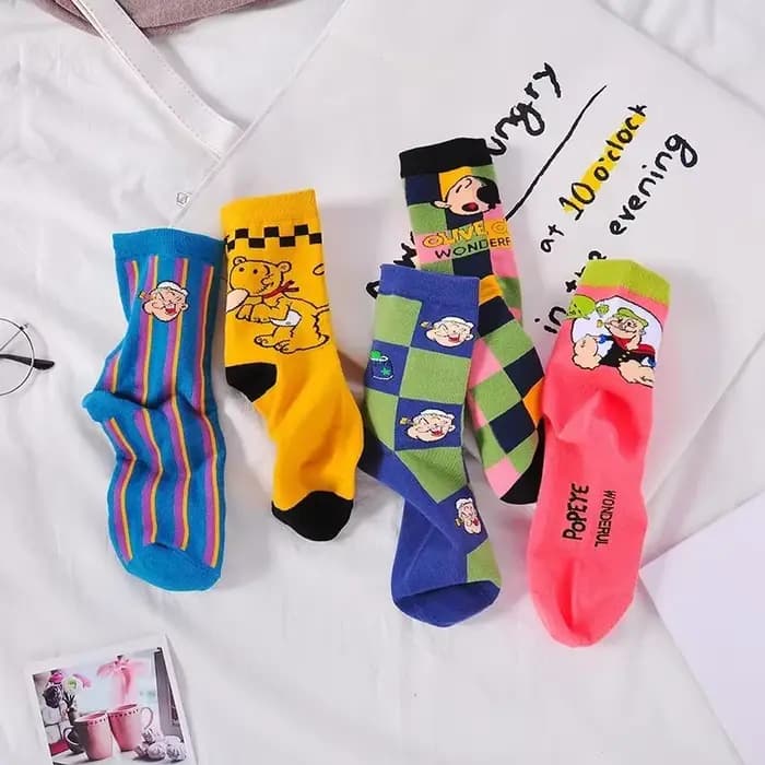 Chaussettes Tube rayées à carreaux colorés