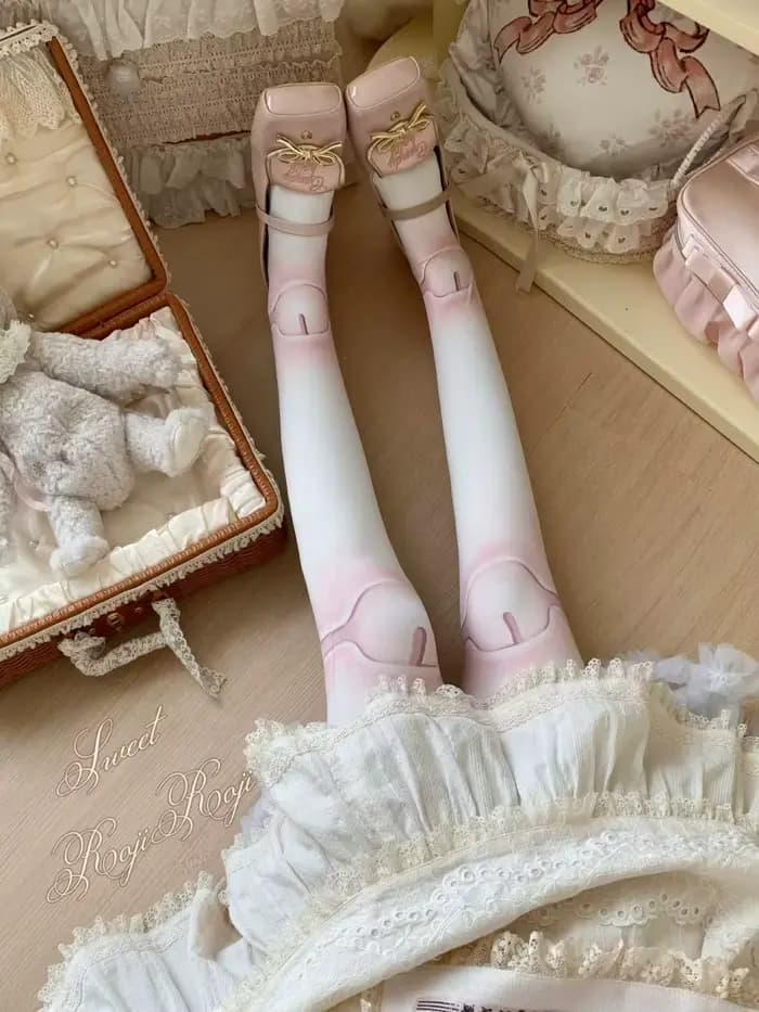 Nouvelles chaussettes japonaises Lolita pour femmes, collants gothiques en velours imprimé 80D, doux et adhérents, pour l'été et l'automne