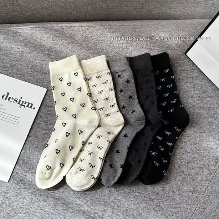 Chaussettes grises en coton pour femmes