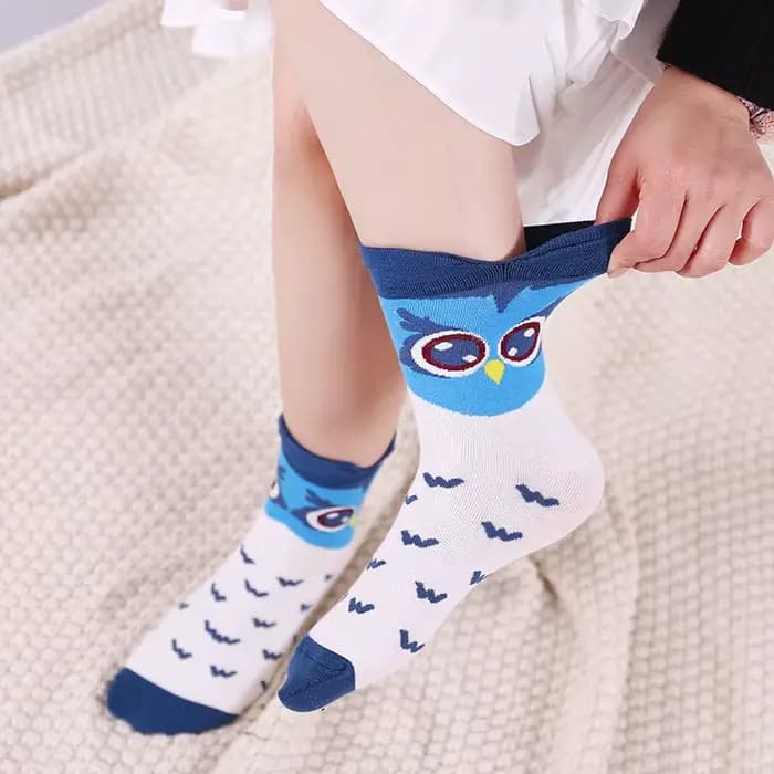 1 paire dessin animé hibou mignon filles chaussette Kwaii drôle mode