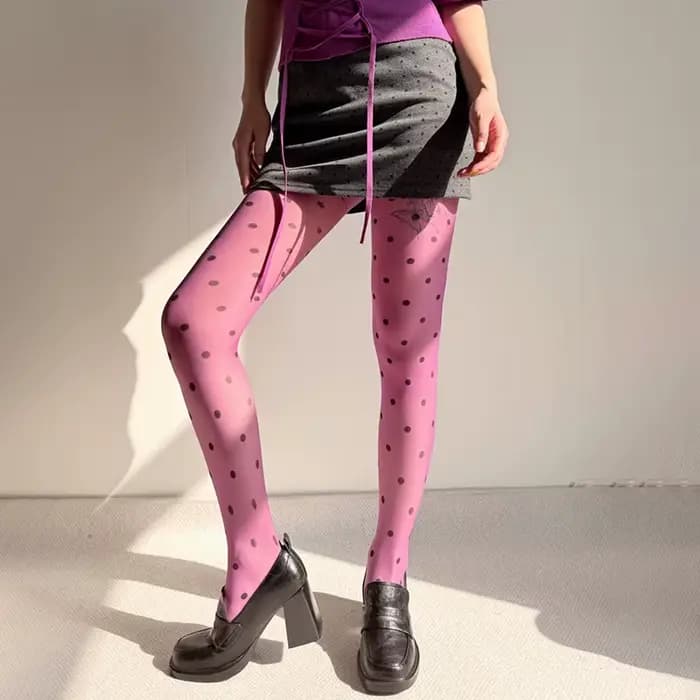 Collants à pois pour femme