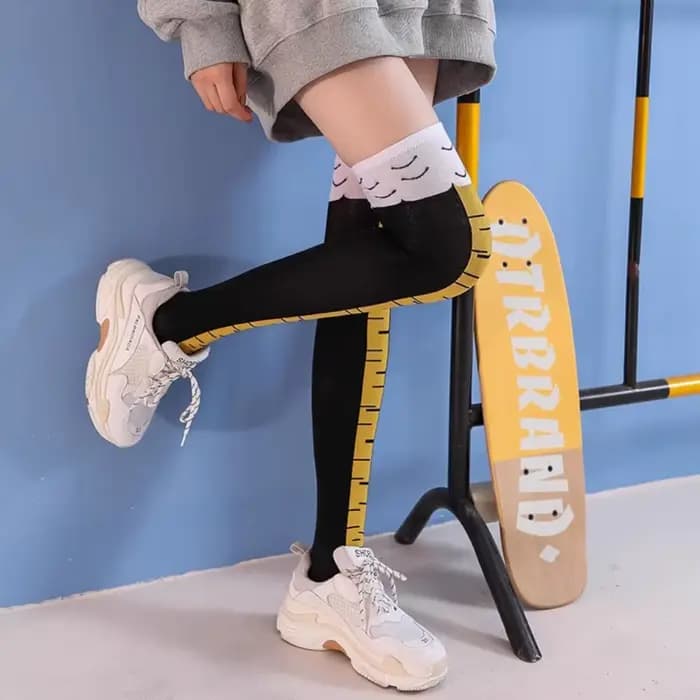 Pattes de poulet pieds chaussettes longues femmes sur le genou bas drôle dessin animé
