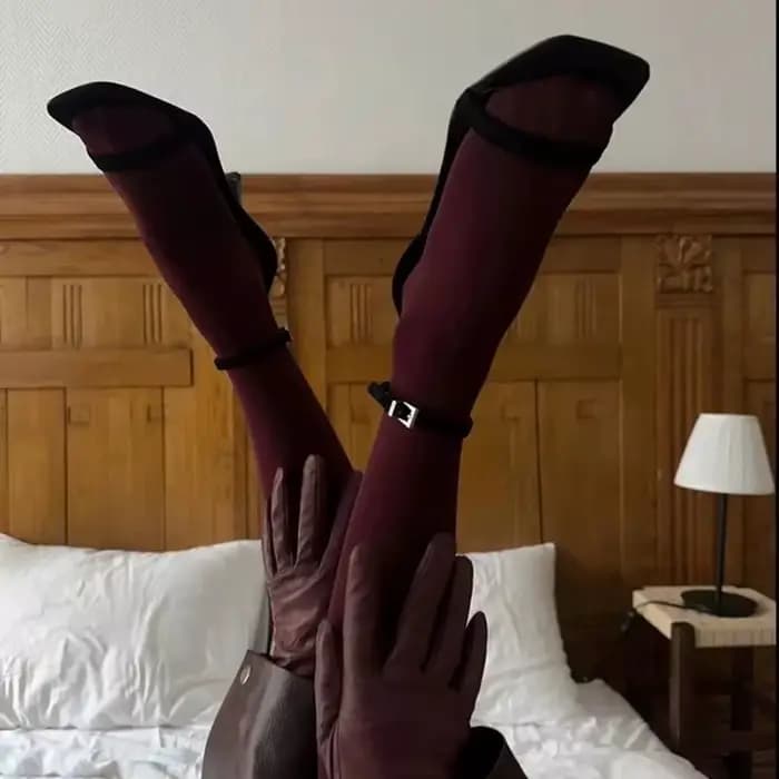 Collants en nylon semi-opaque pour femmes