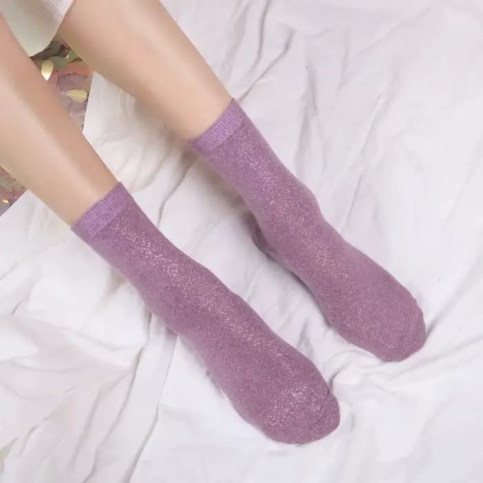 Chaussettes fines en soie brillante