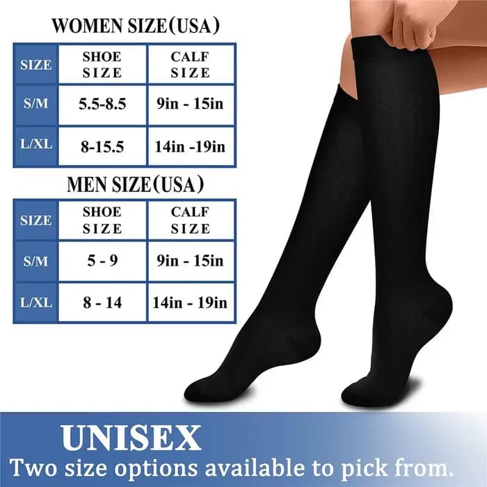 Les chaussettes de compression pour femmes Circulation15-20 mmHg sont le meilleur soutien pour la course athlétique