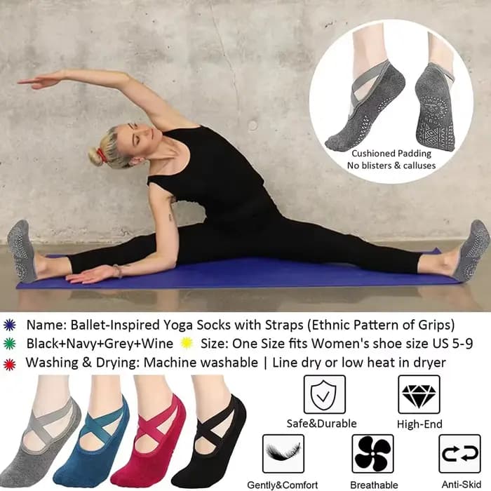 Chaussettes de Yoga respirantes de haute qualité pour femmes, chaussettes de Pilates à bandes antidérapantes en Silicone pour dames, danse de Ballet, Fitness, entraînement en coton