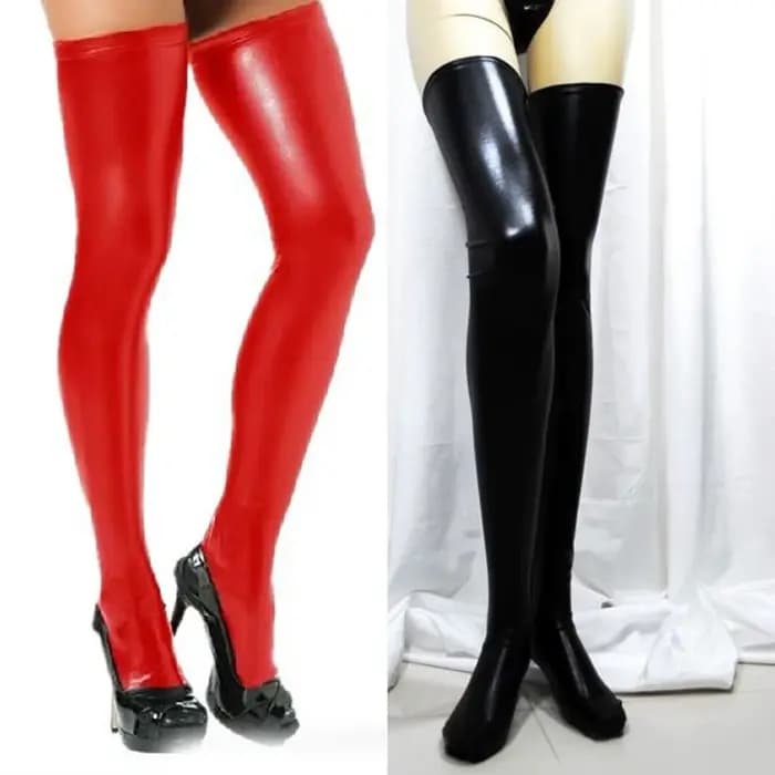 Chaussettes Hautes en Cuir PU pour Femme