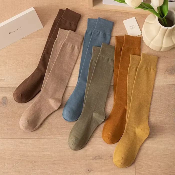 Chaussettes hautes en coton pour femmes