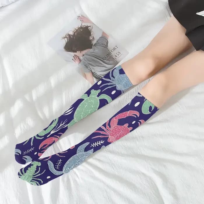 Chaussettes longues en velours pour femmes