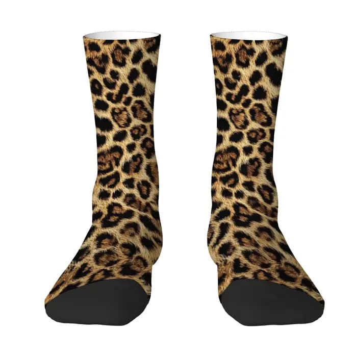 Chaussettes vintage pour hommes à imprimé léopard dérangedeant