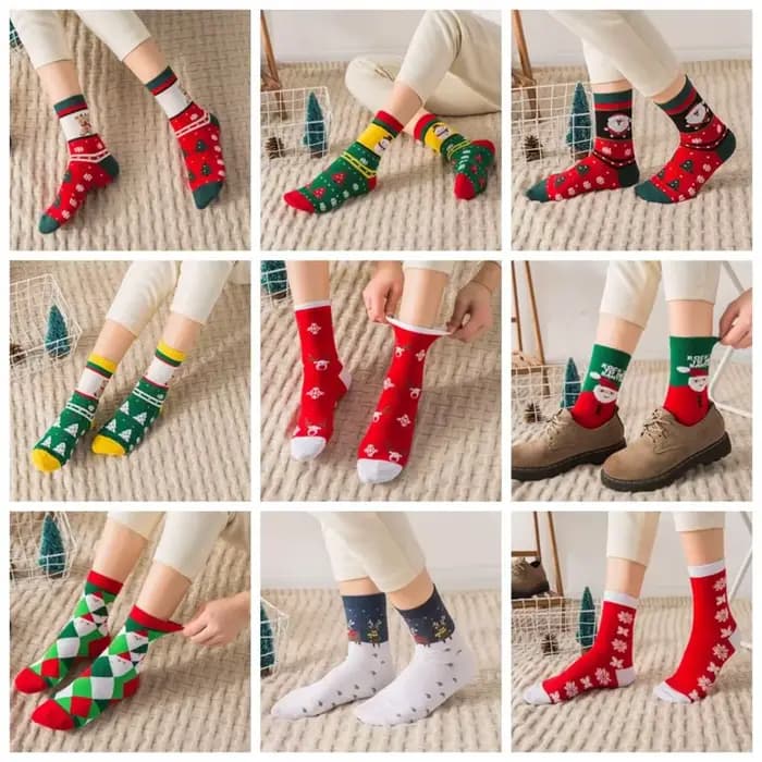 Chaussettes de noël en coton épais
