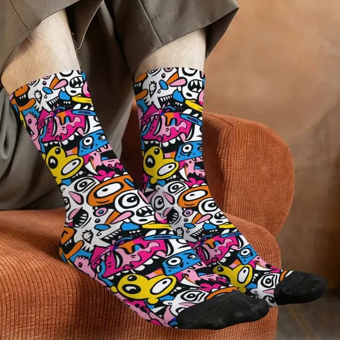 Chaussettes pour hommes style graffiti de rue