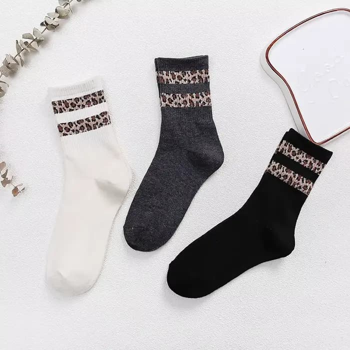 Chaussettes léopard rayées pour femmes