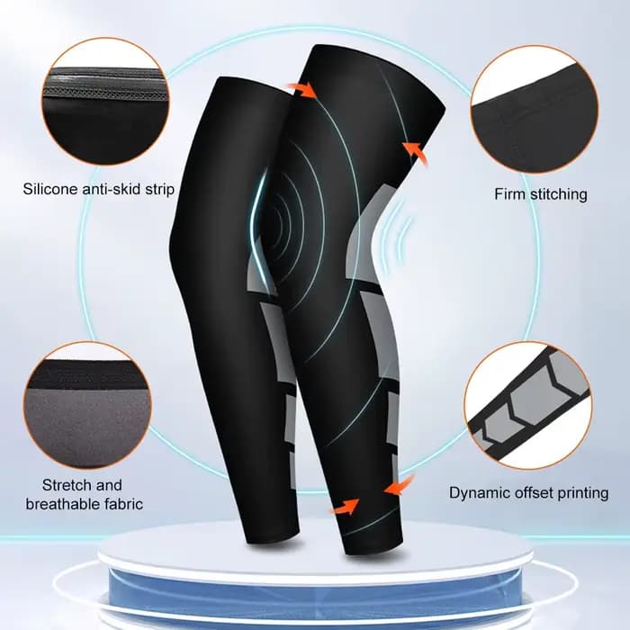 Manchons de compression de jambe, manchon de jambe complète, genouillère longue, soutien du genou, protection du basket-ball, du football, du volley-ball, du cyclisme, pour hommes et femmes