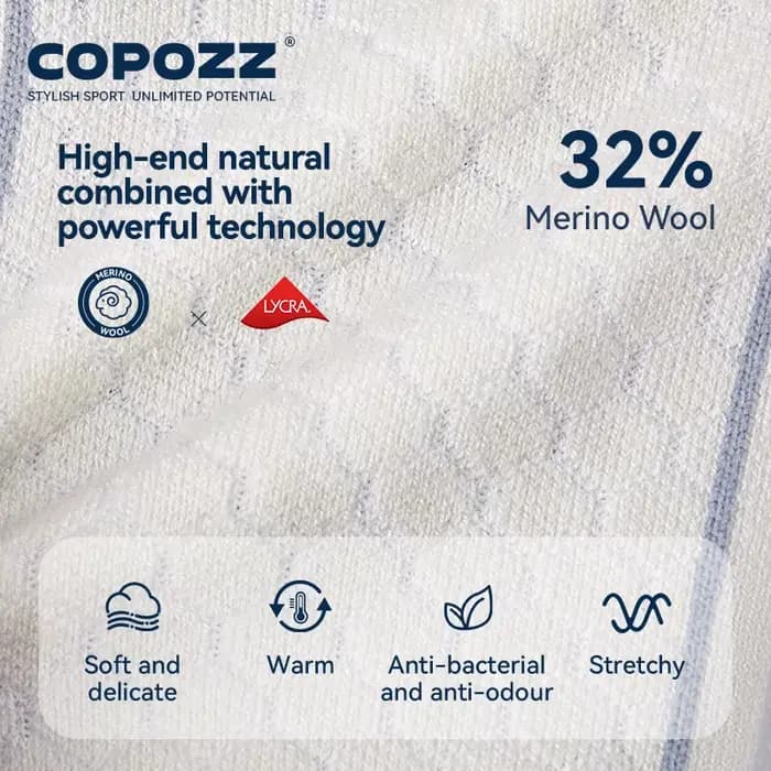 COPOZZ nouvelles chaussettes de Ski d'hiver hommes femmes thermique laine mérinos longues