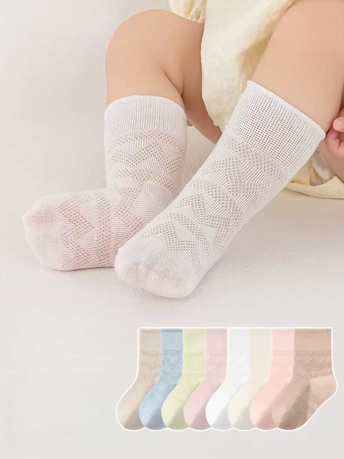 Chaussettes en coton respirant pour enfants de 0 à 8 ans